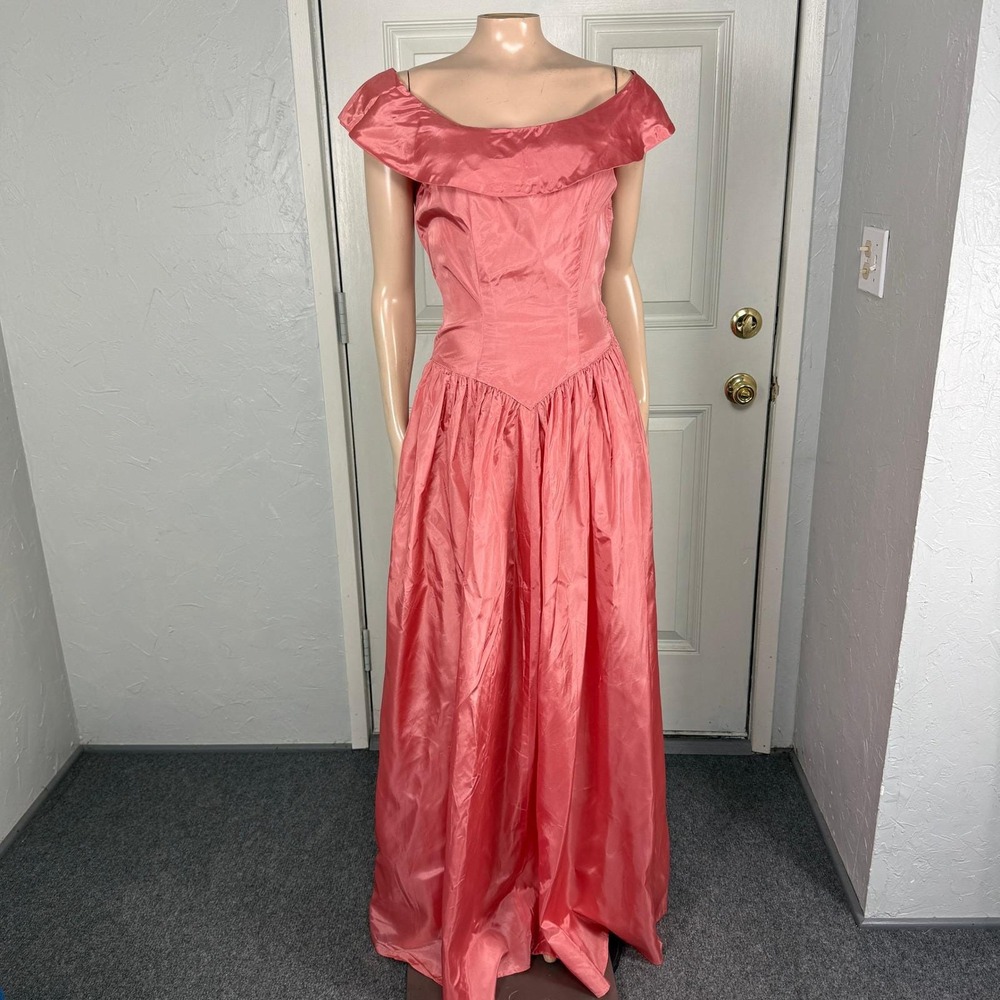 Vintage 50's Unbranded Women's Dress Taffeta Acetate Party Side talon zip RR11